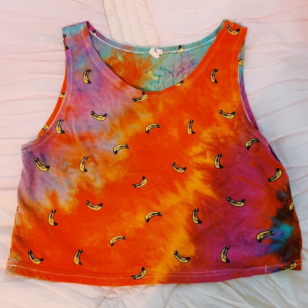 TIE DYE BANANA CROP TOP
